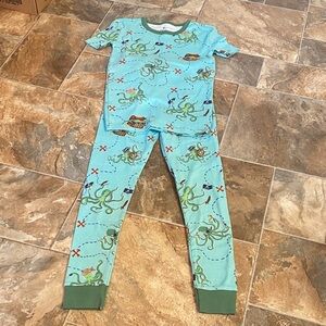 Fish Stix Kids Sea Explorer Size 10 Pajama Set - Aqua and Forest Green